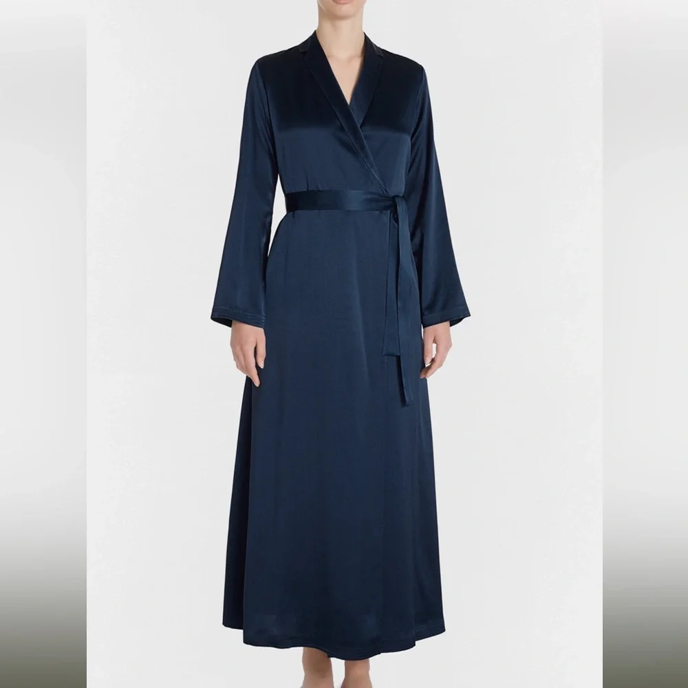 New La Perla SILK Navy Blue Women's Robe